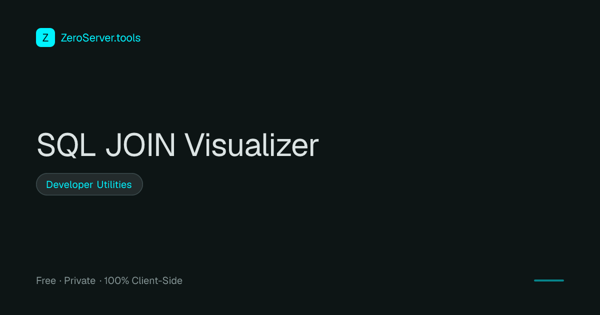 SQL JOIN Visualizer | 100% Private Client-Side Tool