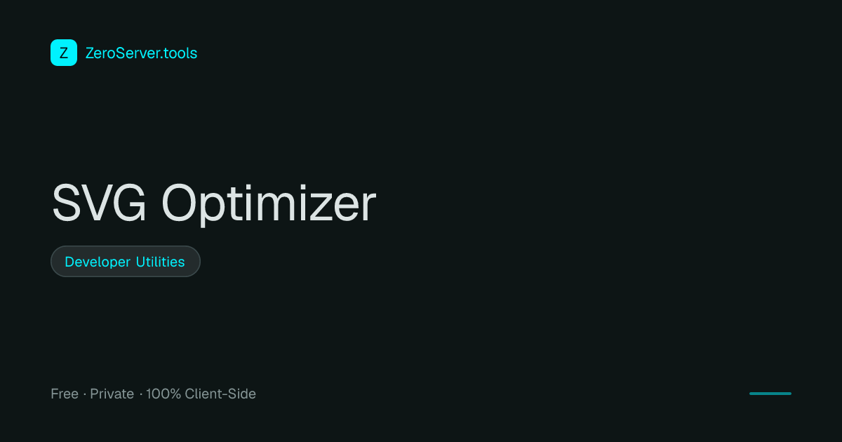 SVG Optimizer | 100% Private Client-Side Tool